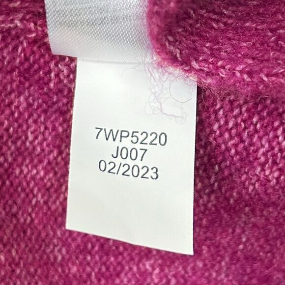 Lucky Brand Magenta V-Neck Sweater Wool Blend Size M NWOT Lightweight Casual - Picture 9 of 10